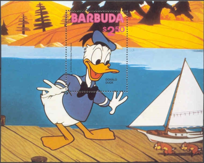 1981 Disney Characters at Sea Souvenir Sheet