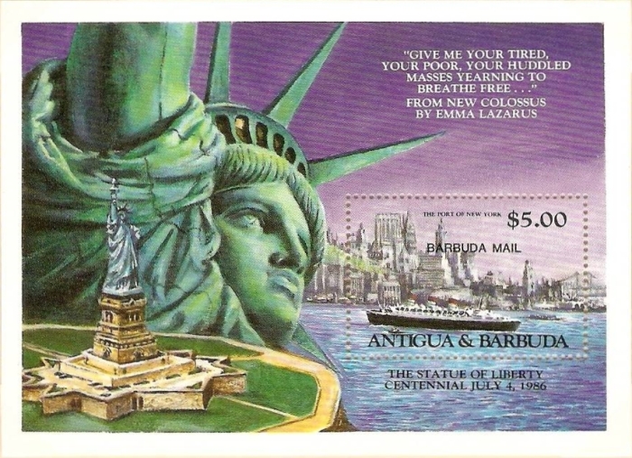 1985 Centenary of the Statue of Liberty (1986)(1st Issue) Souvenir Sheet