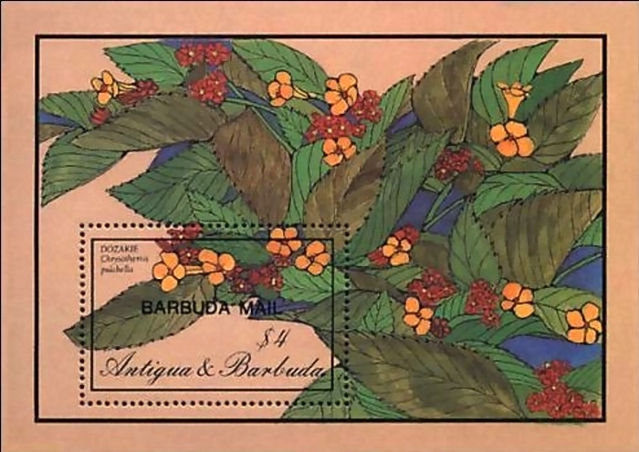 1986 Flowers $4 Souvenir Sheet