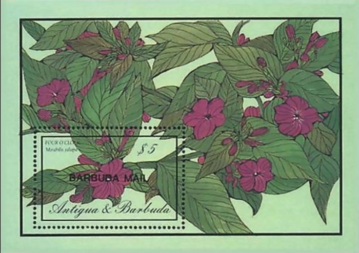 1986 Flowers $5 Souvenir Sheet