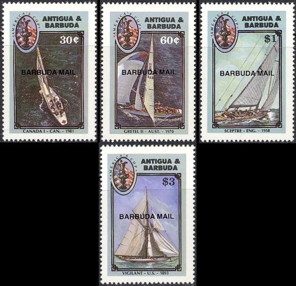 1987 America's Cup Yachting Championship Stamps