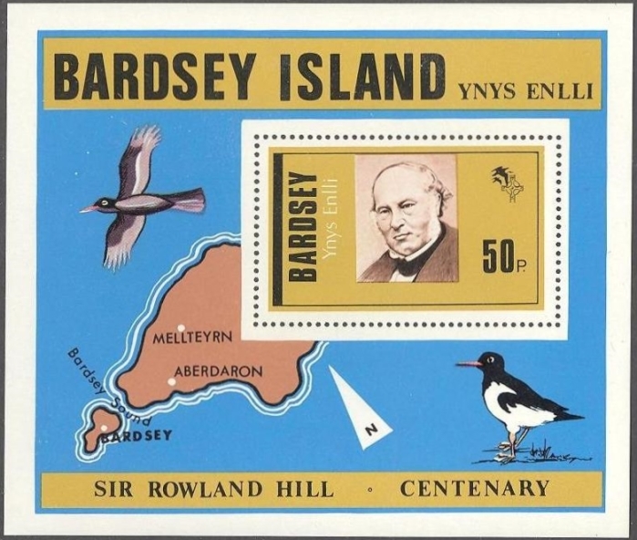 Bardsey Island 1979 Death Centenary of Sir Rowland Hill Souvenir Sheet