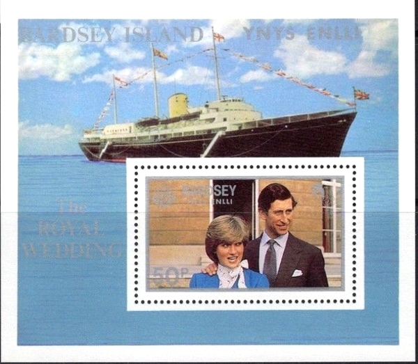 Bardsey Island 1981 Royal Wedding Souvenir Sheet