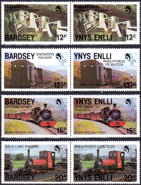 Bardsey Island 1981 Trains Carriage Label Pairs