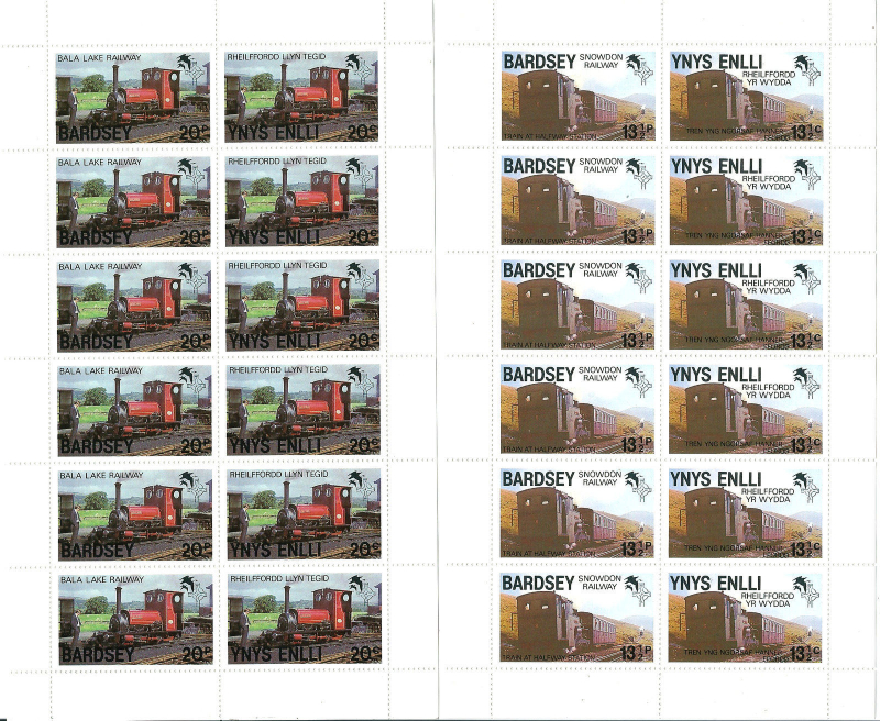 Bardsey Island 1981 Trains Sheetlets