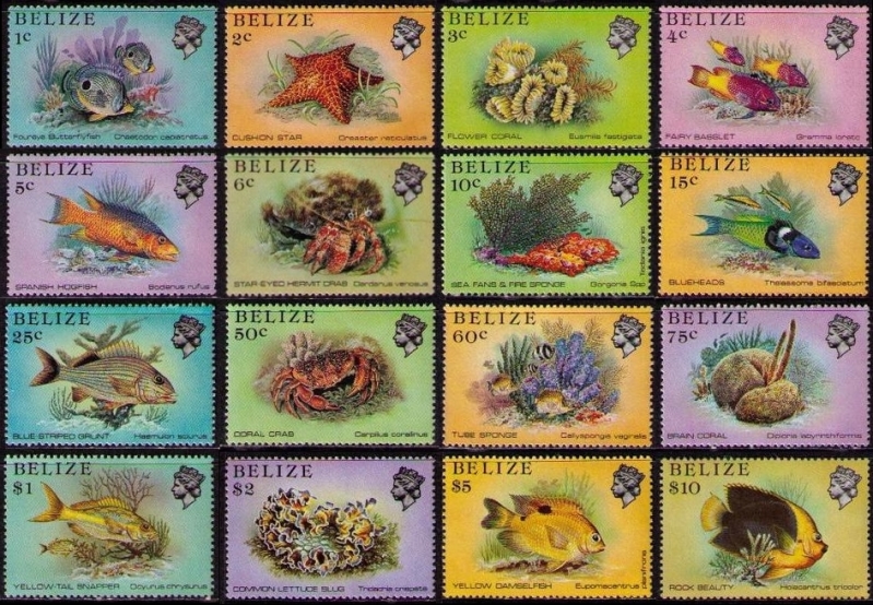 1984 Marine Life From the Belize Coral Reef Stamps