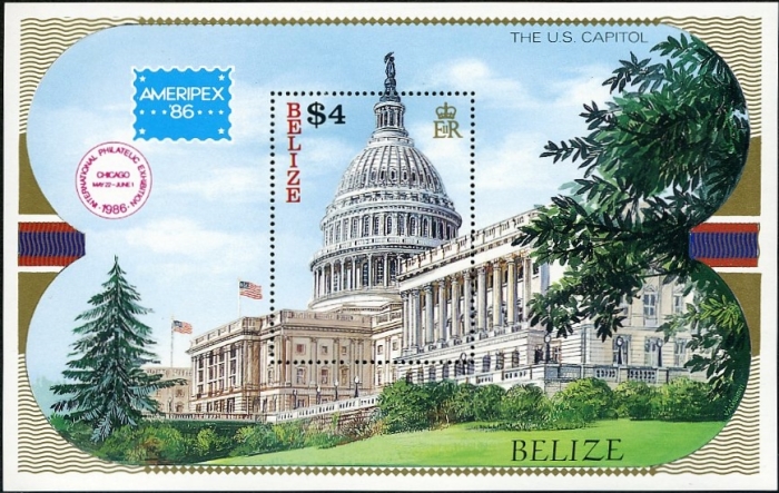 1986 'AMERIPEX' International Stamp Exhibition Souvenir Sheet