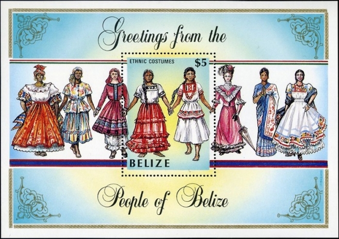 1986 Costumes of Belize Souvenir Sheet