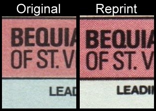 The Forged Unauthorized Reprint Bequia Dogs Scott 178 Color Comparison