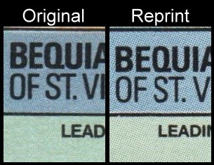 The Forged Unauthorized Reprint Bequia Dogs Scott 179 Color Comparison