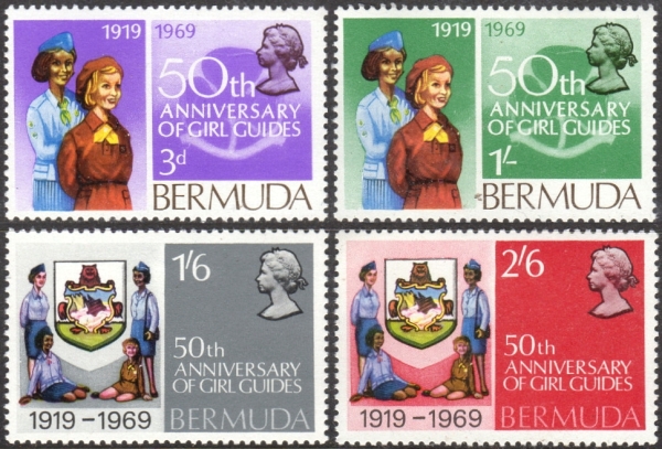 1969 50th Anniversary of the Bermuda Girl Guides Stamps