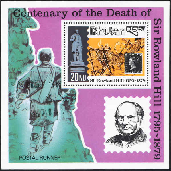 Bhutan 1980 Death Centenary of Sir Rowland Hill (1979) Souvenir Sheet