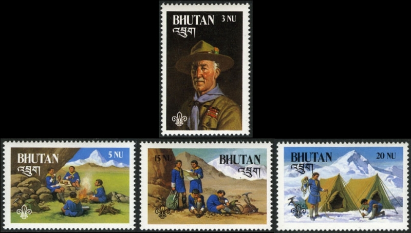 Bhutan 1982 75th Anniversary of the Boy Scouts Stamps