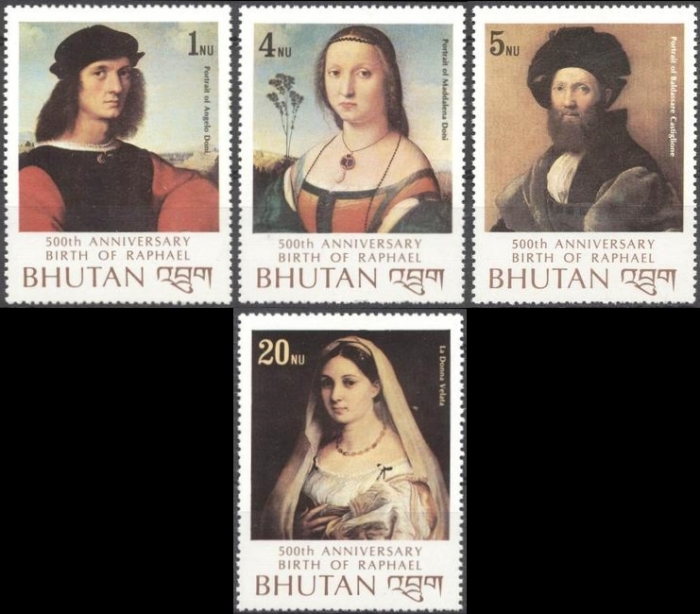 Bhutan 1983 500th Birth Anniversary of Raphael Stamps