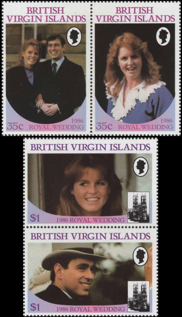 British Virgin Islands 1986 Royal Wedding Forgery Set