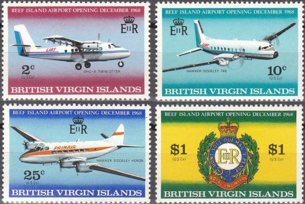 1968 Opening of Beef Island Airport Extension Stamps