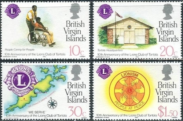 1982 10th Anniversary of Lions Club of Tortola Stamps