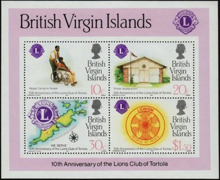 1982 10th Anniversary of Lions Club of Tortola Souvenir Sheet