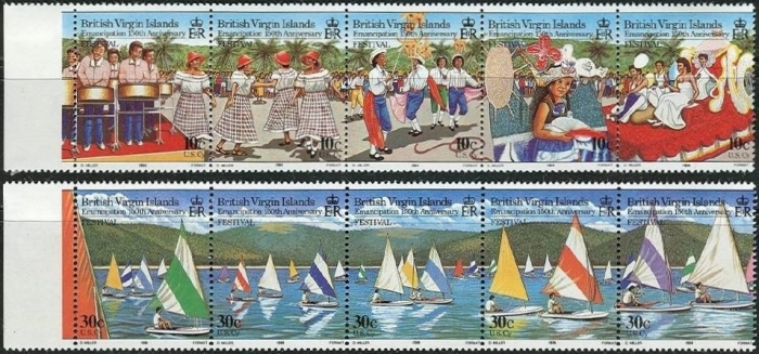1984 150th Anniversary of Abolition of Slavery Strips of 5