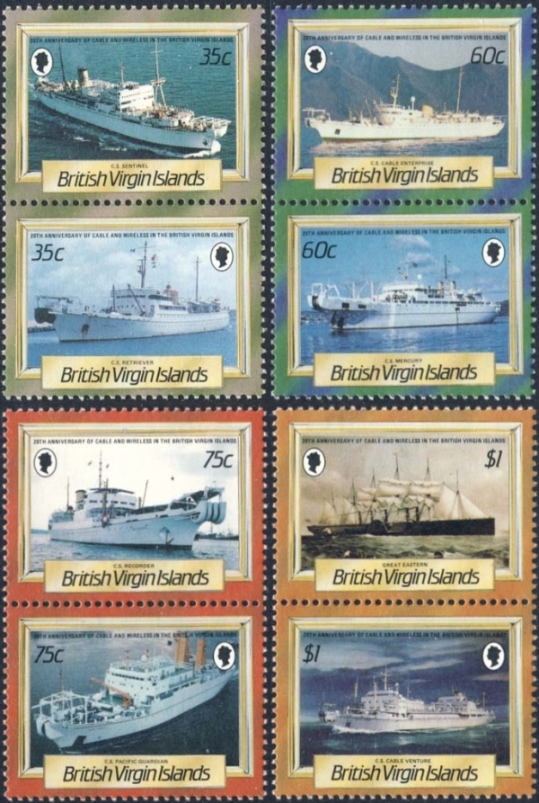 1986 20th Anniversary of Cable and Wireless Caribbean HQ, Tortola Stamps