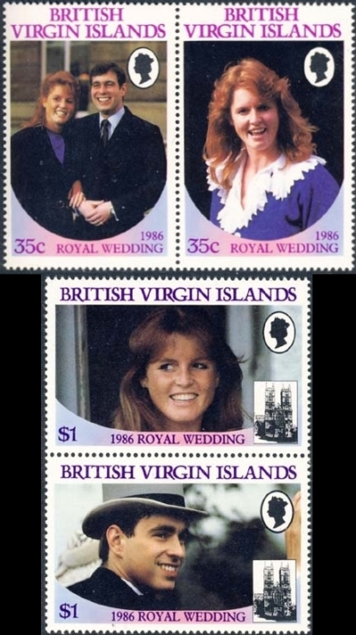 1986 Royal Wedding of Sarah Ferguson and Prince Andrew Stamps