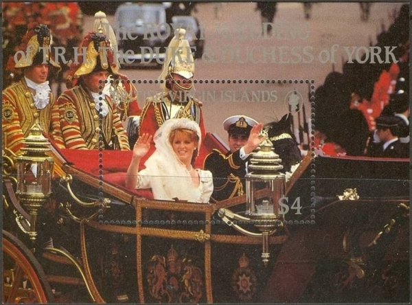 1986 Royal Wedding of Sarah Ferguson and Prince Andrew Souvenir Sheet