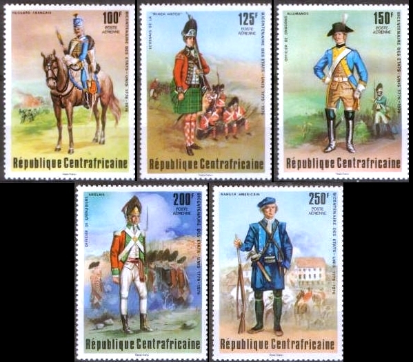Central Africa 1976 American Bicentennial Stamps