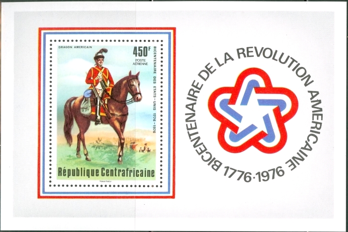 Central Africa 1976 American Bicentennial Souvenir Sheet