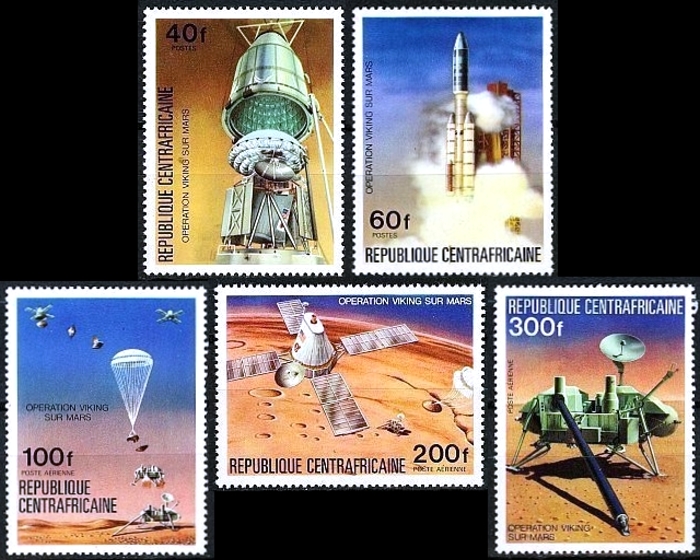 Central Africa 1976 Viking Mars Project Stamps