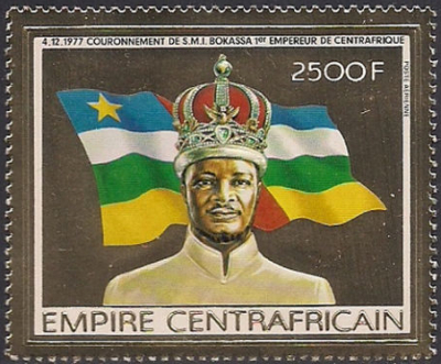 Central Africa 1977 Coronation of Emperor Bokassa I Gold Stamp
