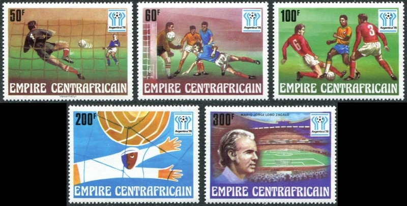 Central Africa 1977 World Cup Soccer Championship, Argentina Stamps