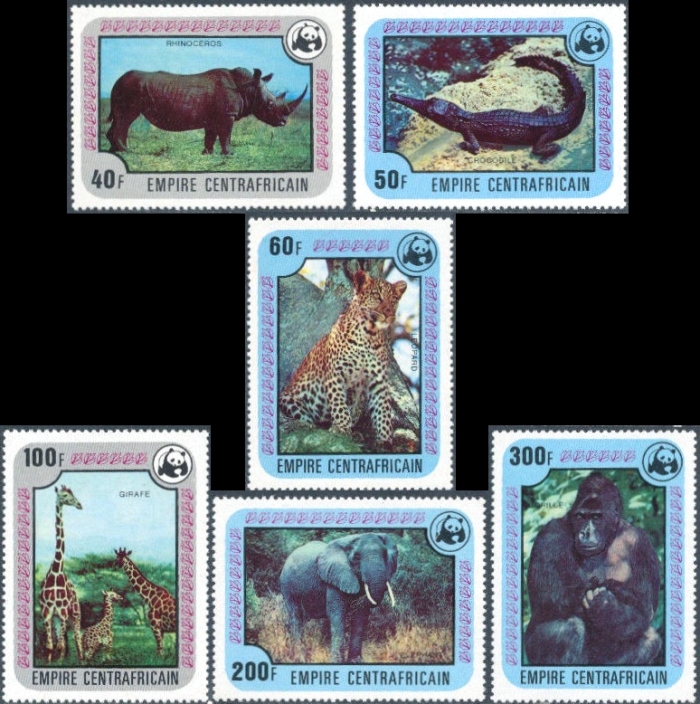 Central Africa 1978 Endangered Animals (WWF) Stamps