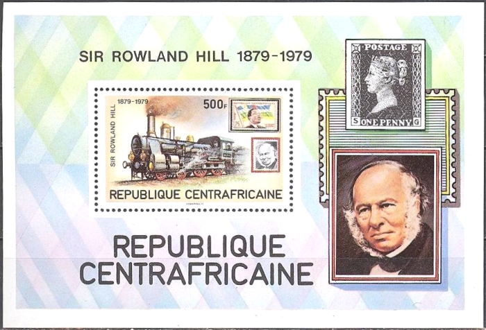 Central Africa 1979 Death Centenary of Sir Rowland Hill Souvenir Sheet