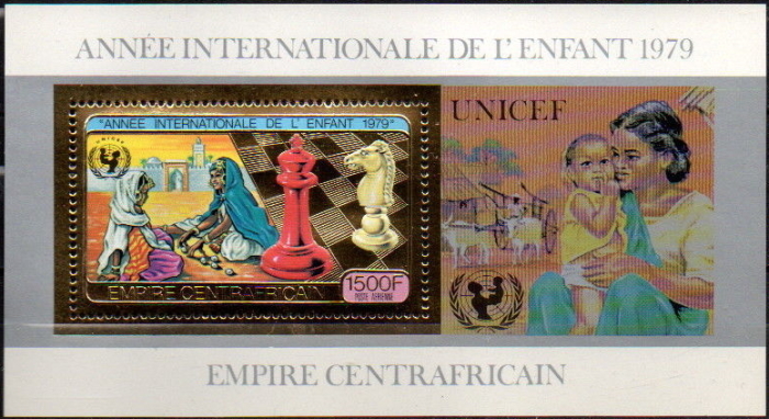 Central Africa 1979 International Year of the Child (1st issue) Gold Stamp
