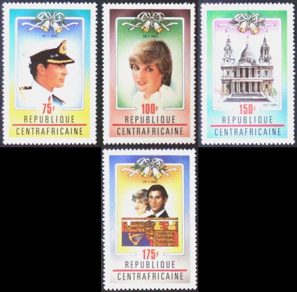 Central Africa 1981 Royal Wedding of Prince Charles and Lady Diana Stamps