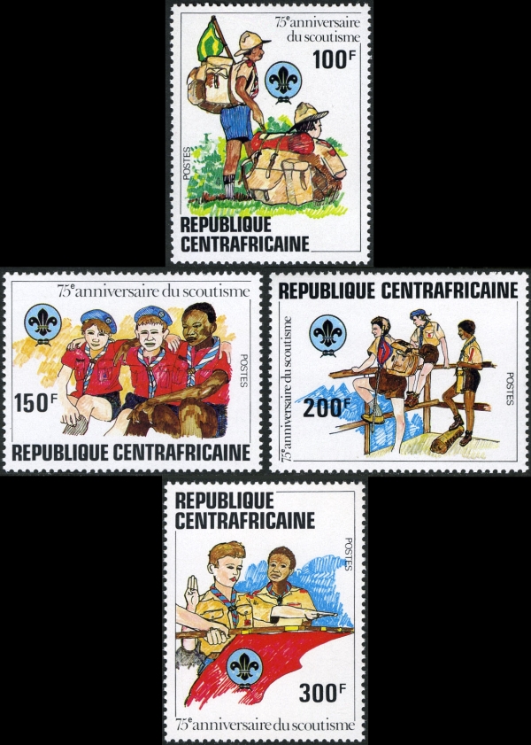 Central Africa 1982 75th Anniversary of Scouting Stamps