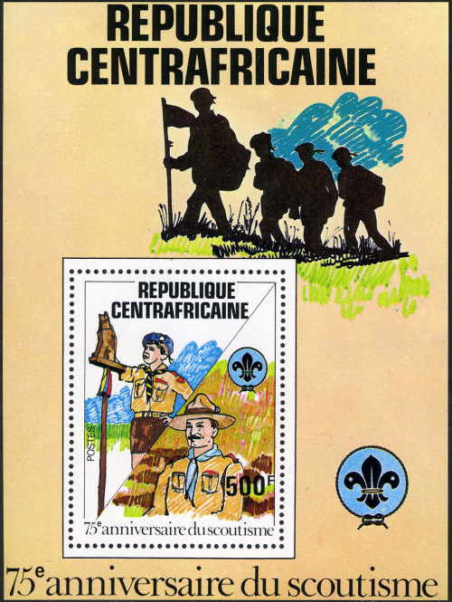 Central Africa 1982 75th Anniversary of Scouting Souvenir Sheet