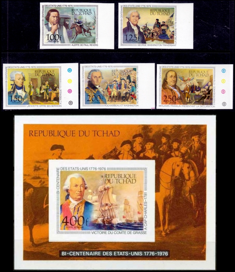 1976 American Bicentennial Imperforate Stamps