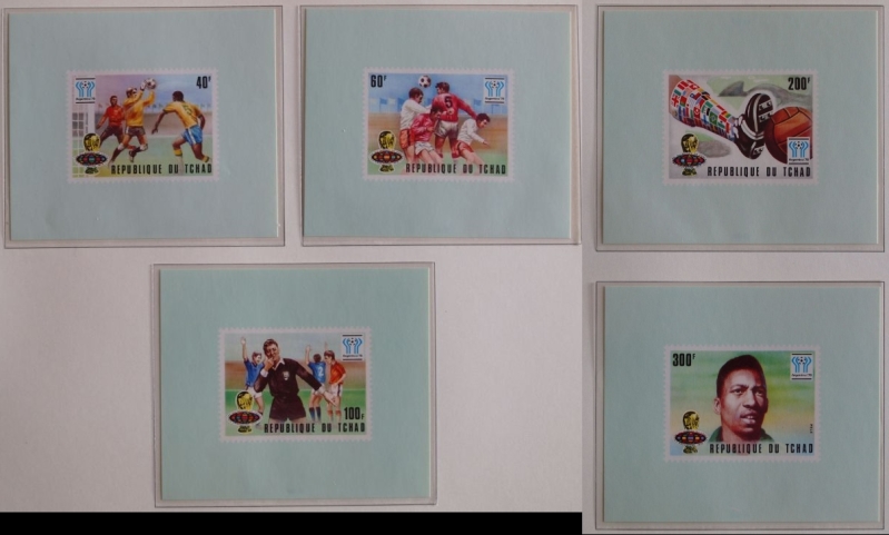 1977 World Cup Soccer Championship Blue Deluxe Sheet Stamp Set