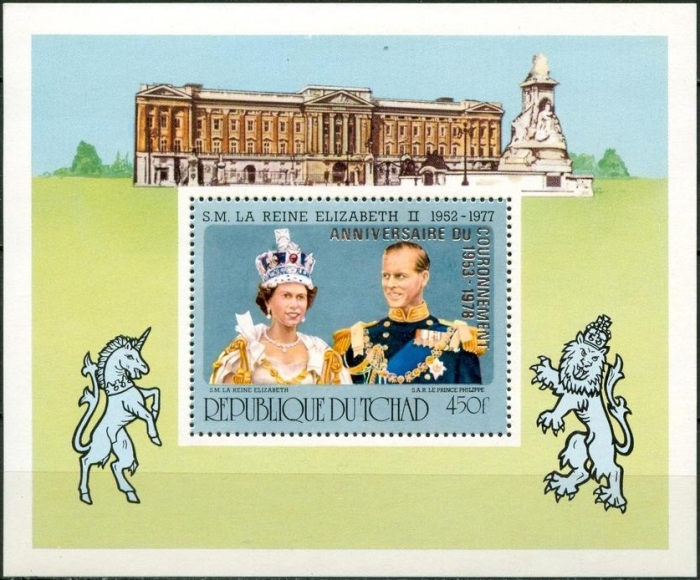 1978 25th Anniversary of the Coronation of Queen Elizabeth II Silver Overprinted Souvenir Sheet