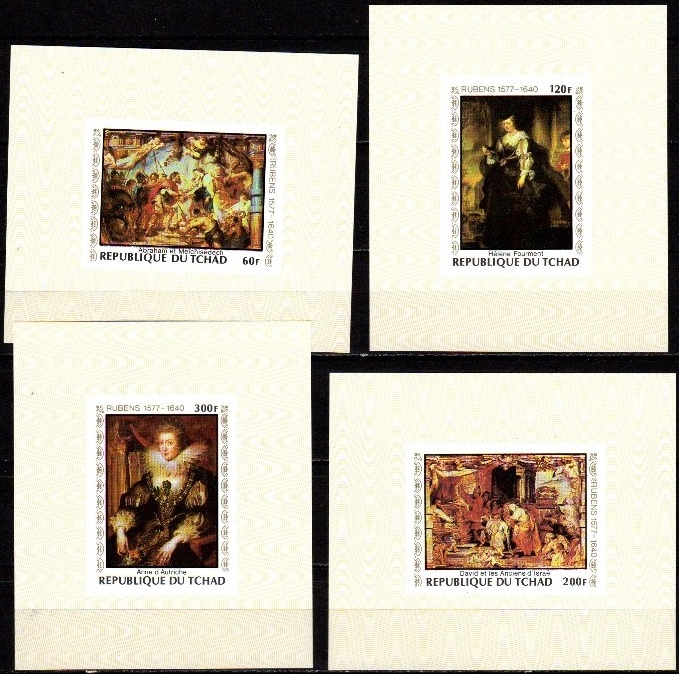 1978 Rubens Paintings yellow Deluxe Sheet Stamp Set