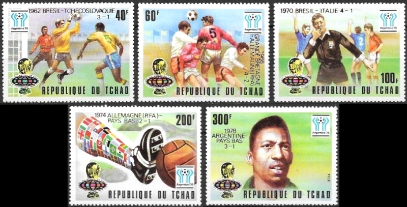 1978 World Cup Soccer Championship Winners Red Overprinted Stamps