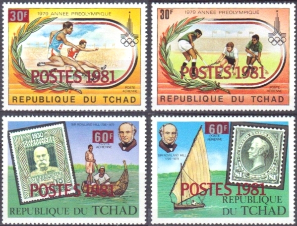 1981 Pre-Olympic and Rowland Hill Stamps Overprinted