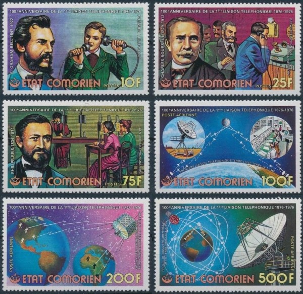 Comoro Islands 1976 Telephone Centenary Stamps