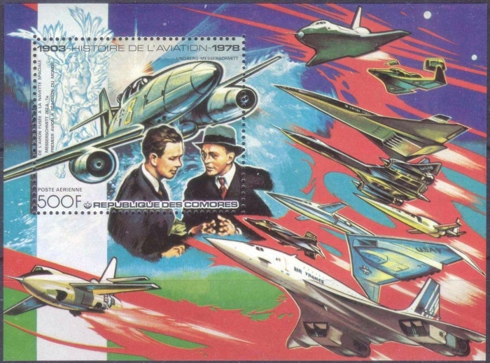 Comoro Islands 1978 History of Aviation Souvenir Sheet