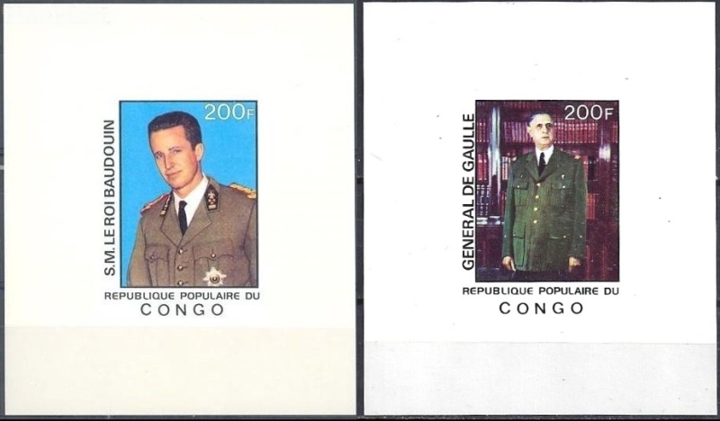 Congo 1977 King Baudouin and Charles de Gaulle Deluxe Sheetlet Set