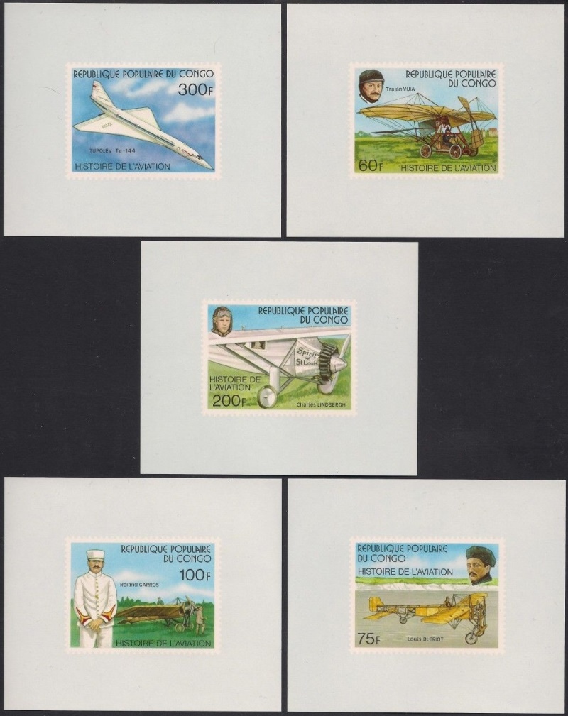 Congo 1977 History of Aviation Deluxe Sheetlet Set