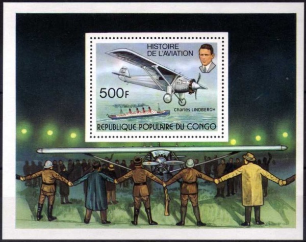 Congo 1977 History of Aviation Souvenir Sheet