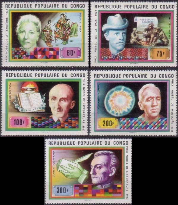Congo 1978 Nobel Prize Winners Stamps