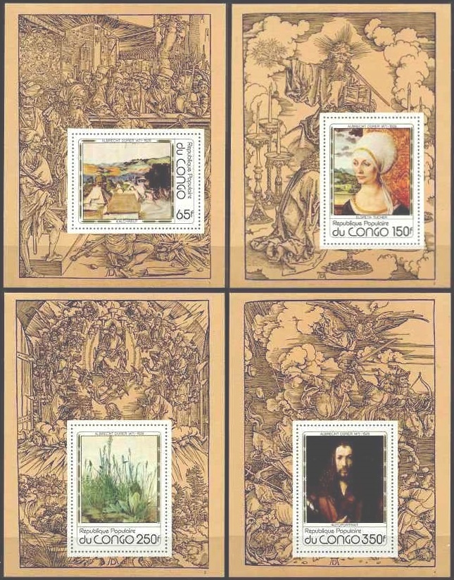 Congo 1978 Paintings by Dürer Unlisted Deluxe Souvenir Sheet Set